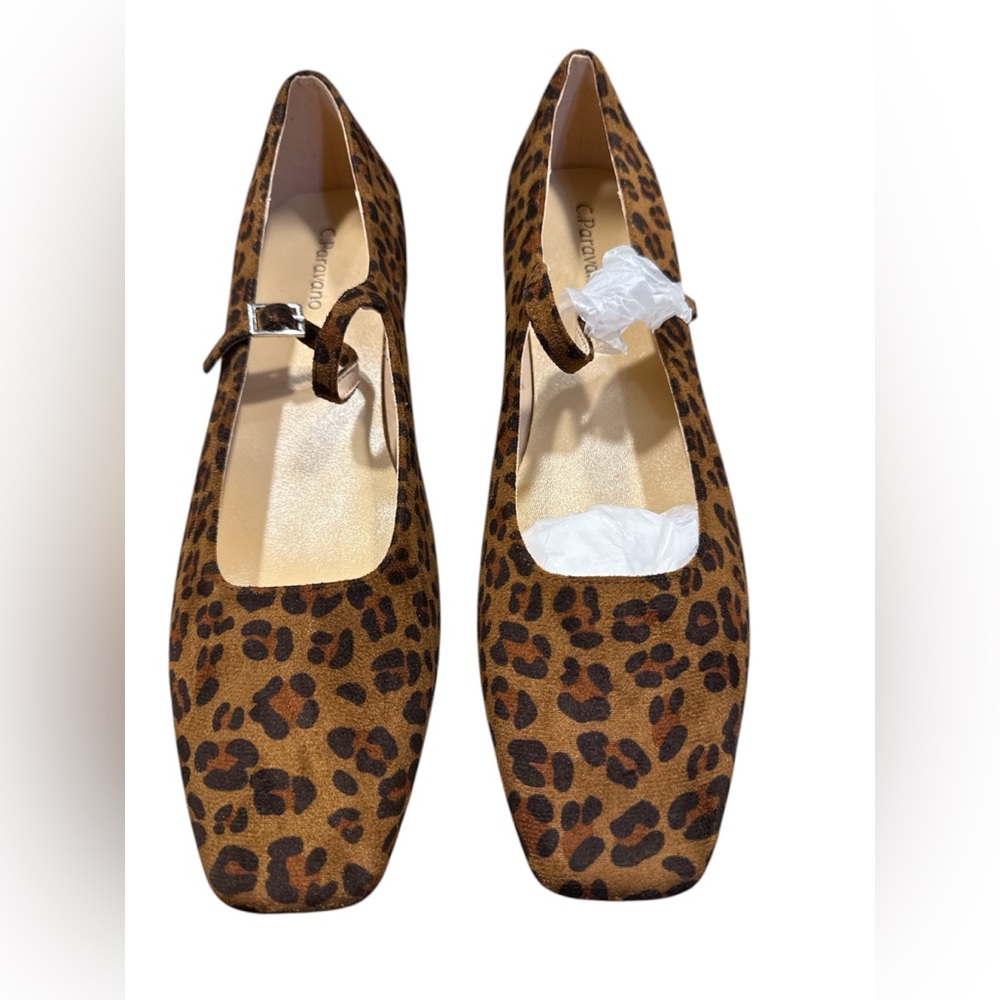 Brown Leopard Print Mary Jane block heel square toe EU 40.5/ US 10